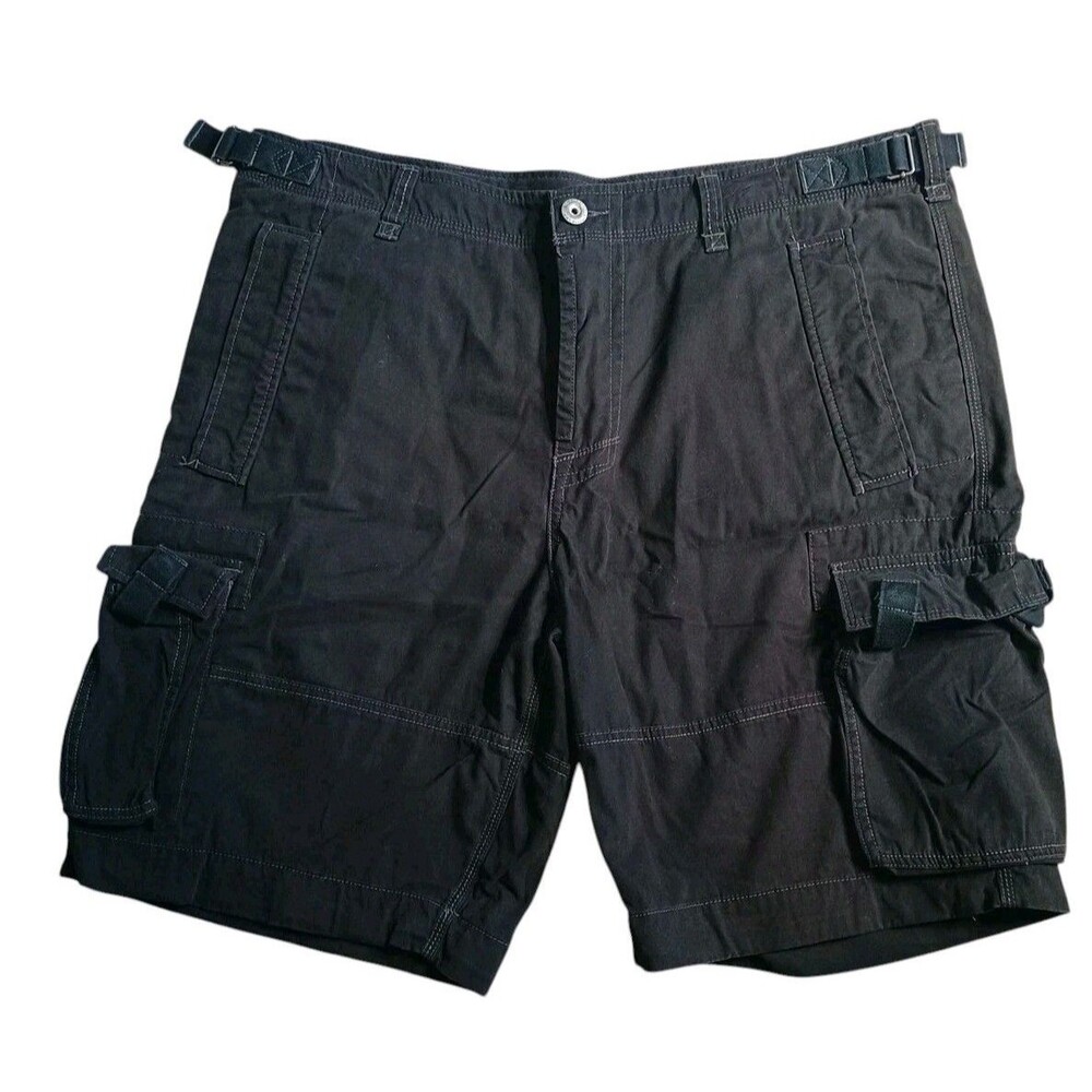 Tommy Bahama Shorts Men 40 Black Cargo 100% Cotton Pockets Beach Vacation
